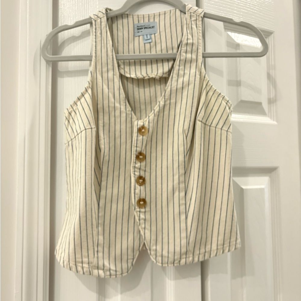 River Island Cream and Black Striped Vest